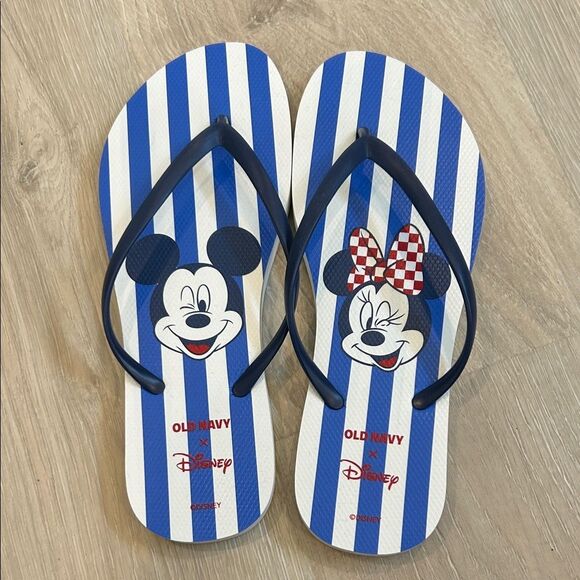 Old Navy Disney Blue and White Striped Sandals, Women’s Size 8 - Picture 1 of 4